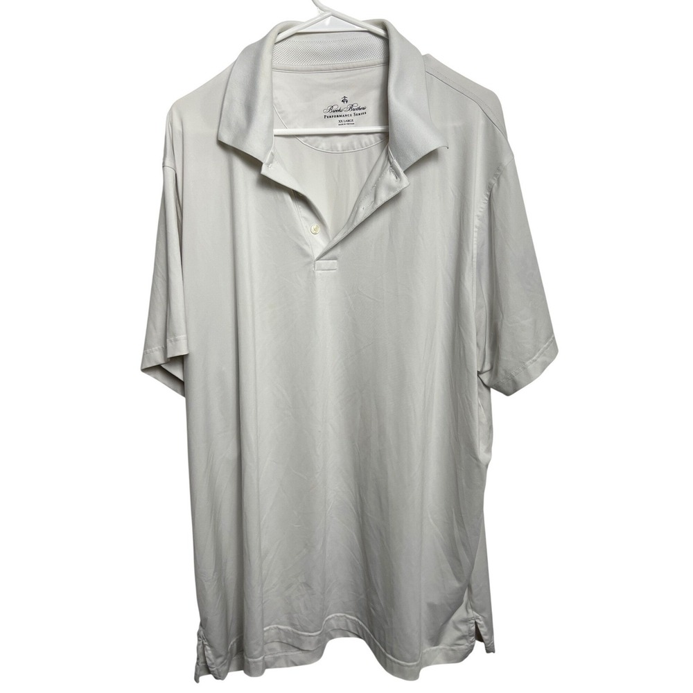 Brooks Brothers Performance Series White Polo Shirt Mens XXL SS Golf Old Money